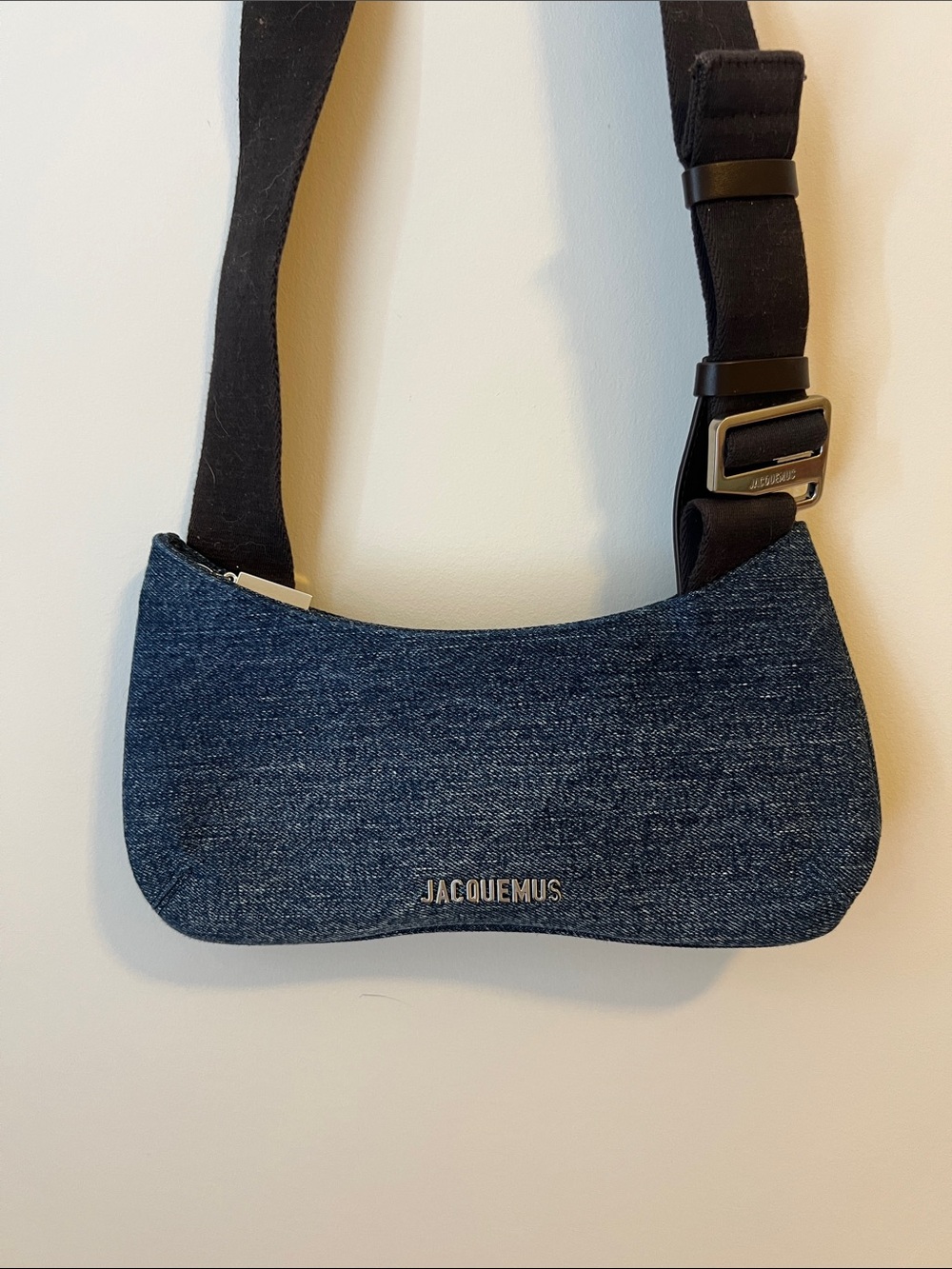 Jacquemus Le Bisou Gros Grain Denim Crossbody Bag - AUTHENTIC